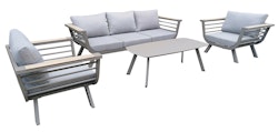 Garden Pleasure Lounge Set AROA, Aluminium / HPL / 100 % Polyester