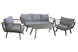 Garden Pleasure Lounge Set ELIA, Aluminium Dunkelgrau / Kissen 100 % Polyester Grau