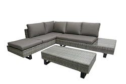 Garden Pleasure Lounge-Set CADIZ, Aluminium / Polyrattan / Olefin (100 % Polyester) / Glas