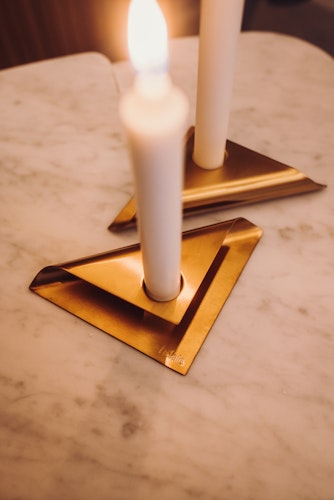 höfats Kerzenhalter-Set SQUARE CANDLE gold 4 Stück