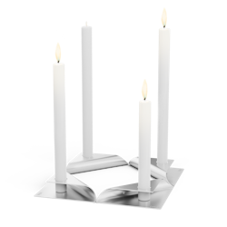 höfats SQUARE CANDLE silber, VE 4