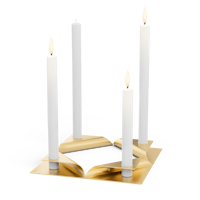 höfats SQUARE CANDLE gold, VE 4