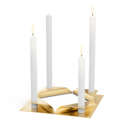 höfats SQUARE CANDLE gold, VE 4
