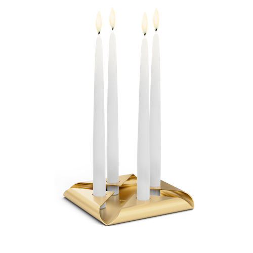 höfats Kerzenhalter-Set SQUARE CANDLE gold 4 Stück