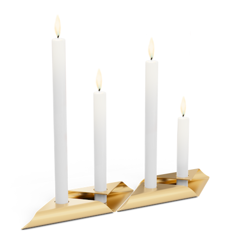 höfats Kerzenhalter-Set SQUARE CANDLE gold 4 Stück