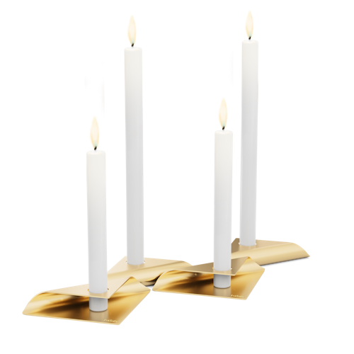 höfats Kerzenhalter-Set SQUARE CANDLE gold 4 Stück