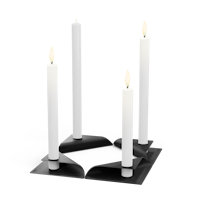 höfats Kerzenhalter-Set SQUARE CANDLE schwarz 4 Stück