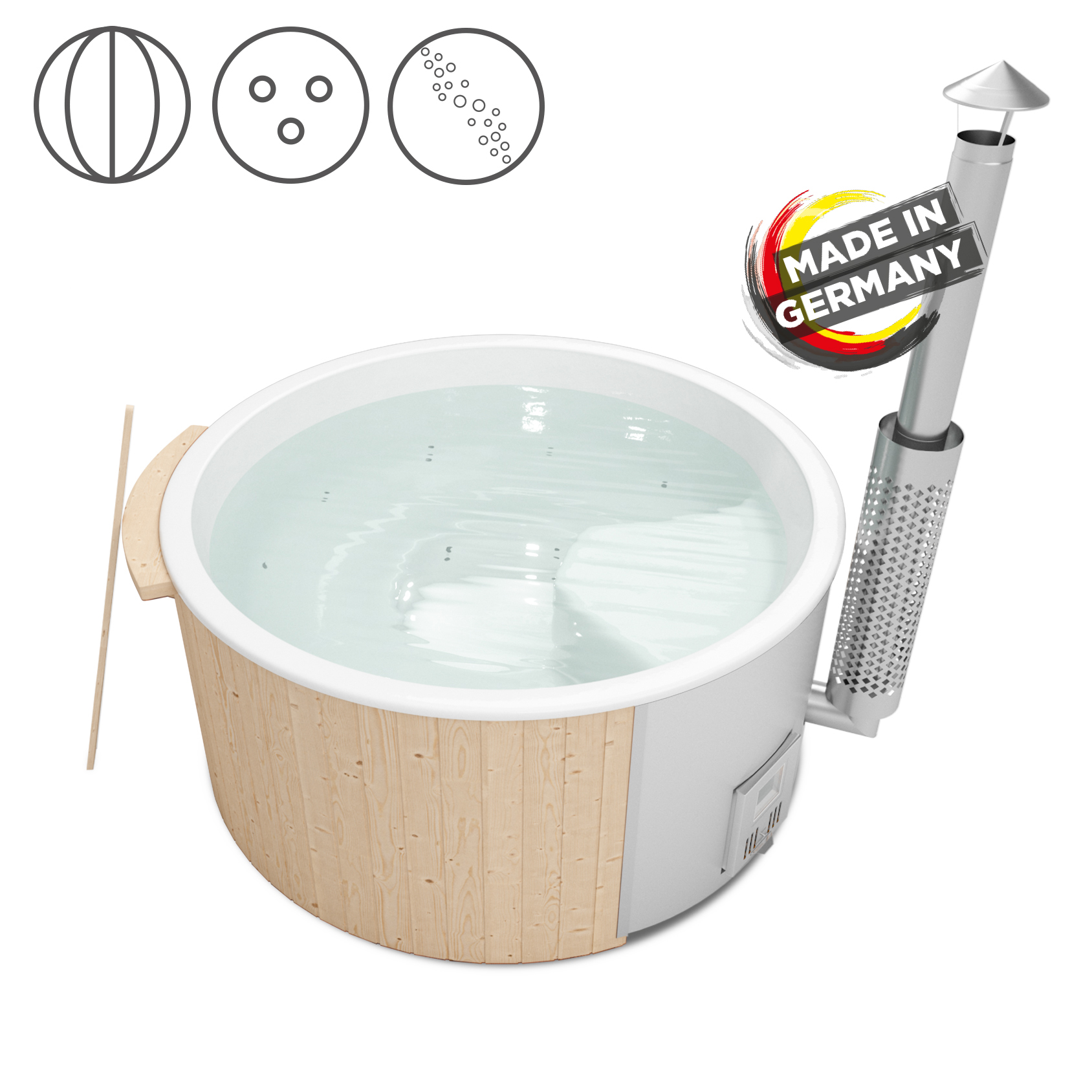 Vorschaubild Galerie Holzklusiv Hot Tub / Badefass Saphir 200 SPA