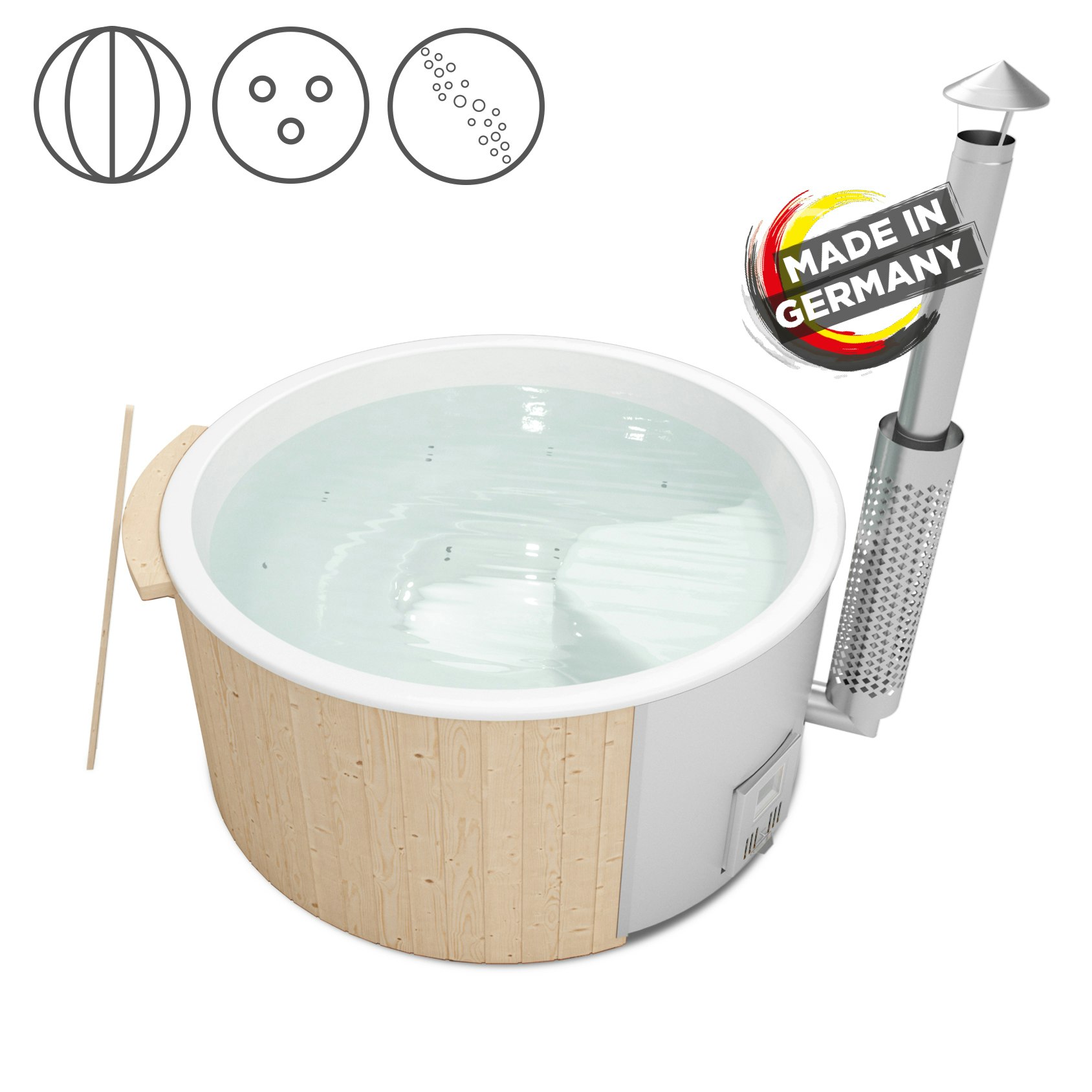 Holzklusiv Hot Tub / Badefass Saphir 200 SPA