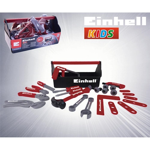 Einhell KIDS Werkzeugbox, 24tlg. Handwerks-&Zubehör- satz, ca. 28x15x14cm, mit abnehmbarem Zentimetermaß (25cm)