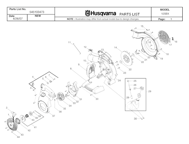 Husqvarna Blasgeräte 125 BX, 20071800001-20082200000