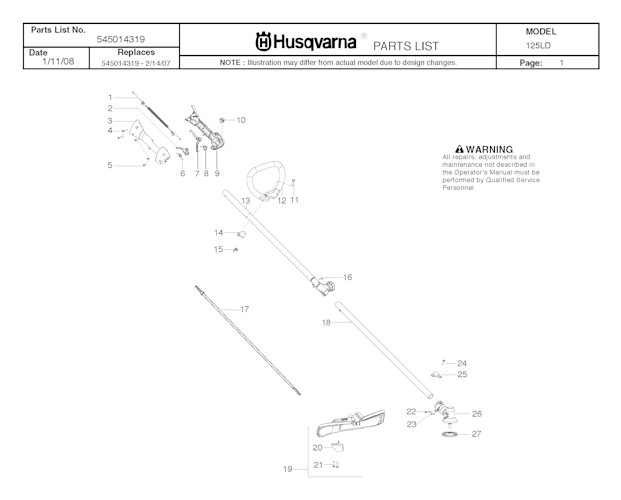 Husqvarna Rasentrimmer 20082200001 125LD