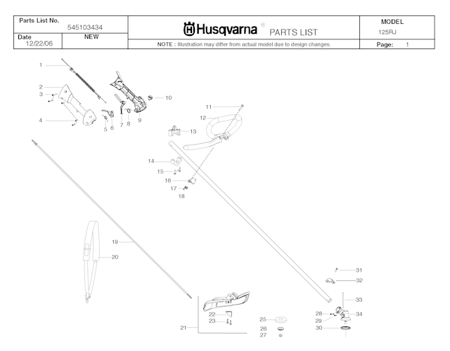 Husqvarna Motorsensen/Freischneider 125 RJ, 20071300001-20082200000