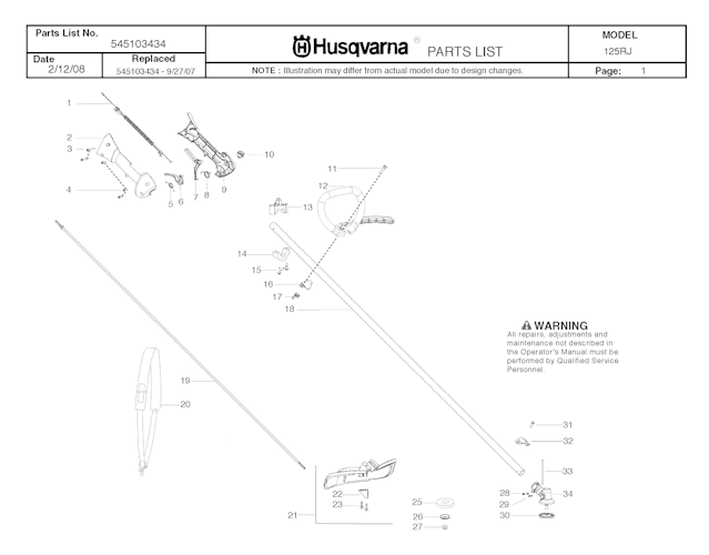 Husqvarna Motorsensen/Freischneider 125 RJ, 20082200001-Current