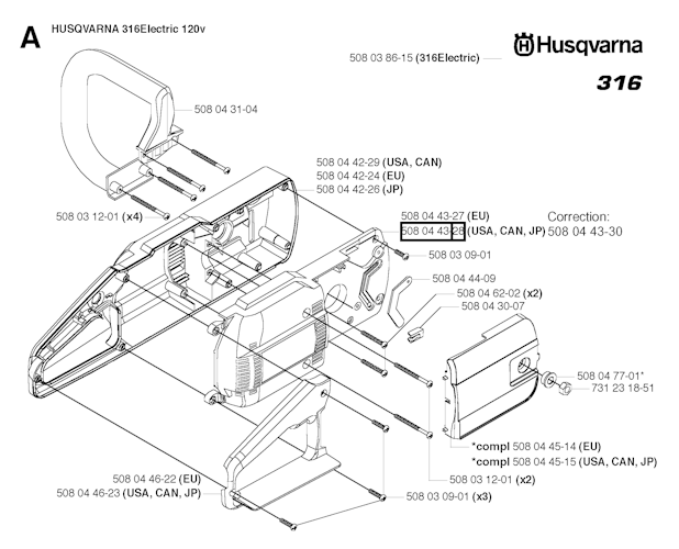 Husqvarna Motorsägen elektrisch 316 ELECTRIC, 20033100001-Current Bild