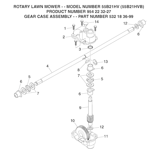Husqvarna Rasenmäher gelegentliche Nutzung 55B21 HV B, 954223227, 532183699, 2003-12