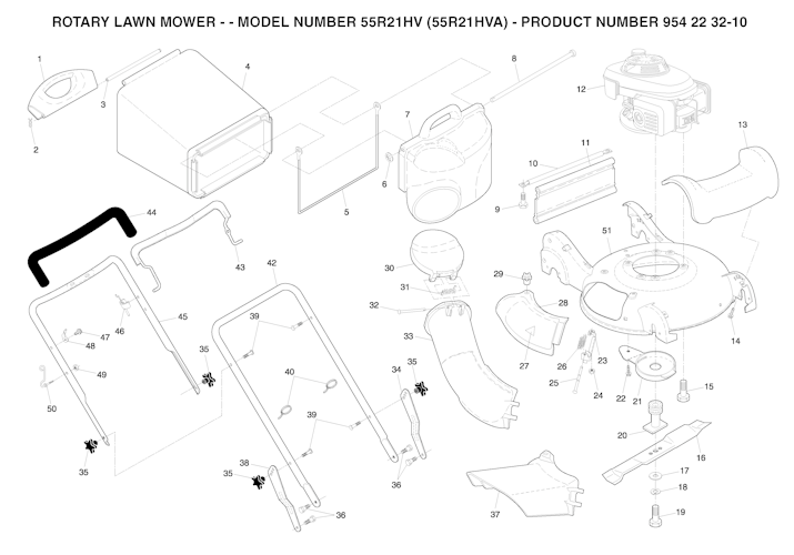 Husqvarna Rasenmäher gelegentliche Nutzung 55R21HVA, 954223210, 532183699, 2004-03