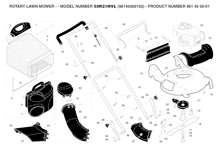 Husqvarna Rasenmäher gelegentliche Nutzung 55R21 HVL, 961450001, 532188294, 2004-12 Bild