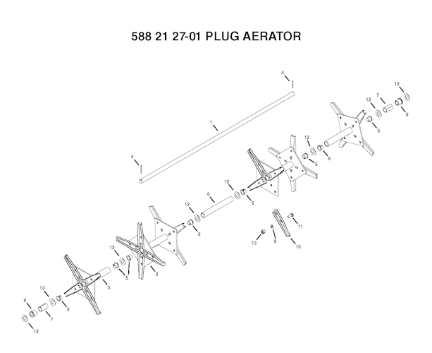 Husqvarna Zubehör für Aufsitzmäher 588212701 Stern-Aerifizierer