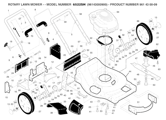 Husqvarna Rasenmäher gelegentliche Nutzung 6522 SH, 96143000900, 2005-01