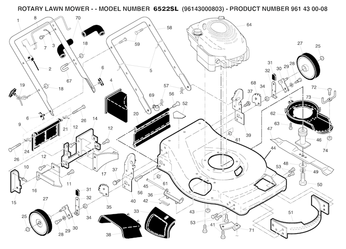 Husqvarna Rasenmäher gelegentliche Nutzung 6522 SL, 96143000803, 961430008, 2006-01