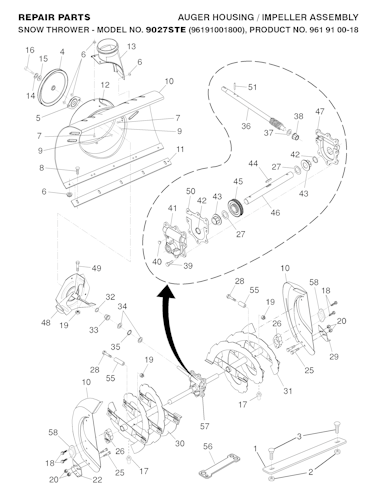 Husqvarna Schneefräsen/Fräsen 96191001800 9027STE