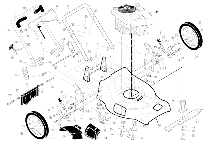 Husqvarna Rasenmäher gelegentliche Nutzung 96141022600 R 53SV L