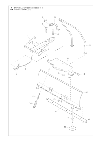 Husqvarna Zubehör für Aufsitzmäher 596290001 Schneeräumschild 125 cm ( Rider 400er Serie)