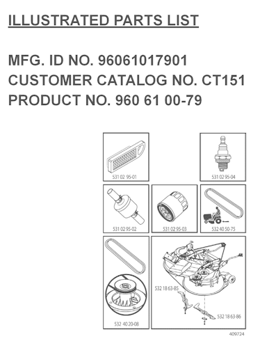 Husqvarna Gartentraktoren 96061018003 CT151