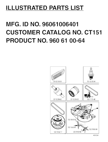 Husqvarna Gartentraktoren 96061006401 CT151