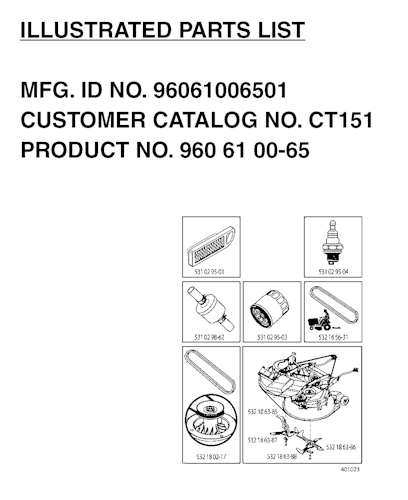 Husqvarna Gartentraktoren 96061006501 CT151