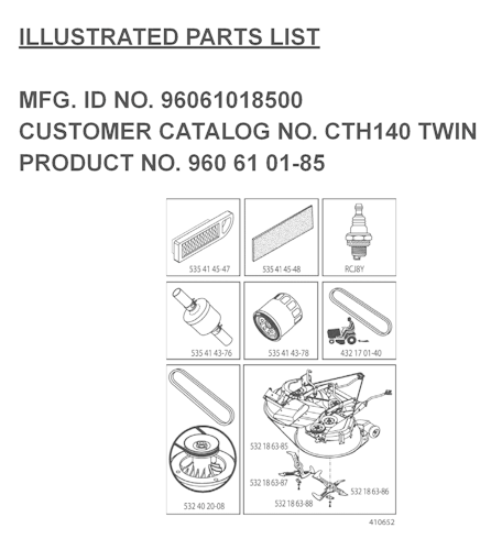 Husqvarna Gartentraktoren CTH140 TWIN, 96061018500, 2007-04