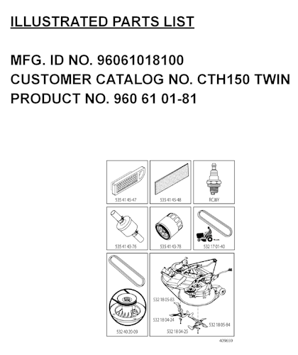 Husqvarna Gartentraktoren 96061018200 CTH150 Twin