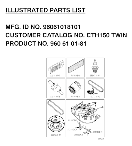 Husqvarna Gartentraktoren 96061018101 CTH150 Twin