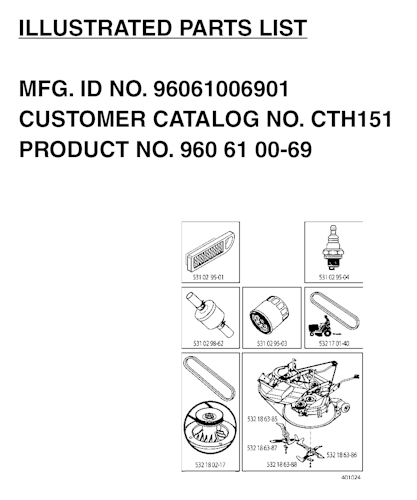 Husqvarna Gartentraktoren CTH151, 96061006901, 960610069, 2006-05