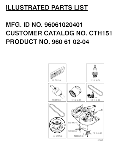 Husqvarna Gartentraktoren 96061020401 CTH151