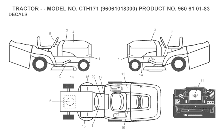 Husqvarna Gartentraktoren 96061018300 CTH171