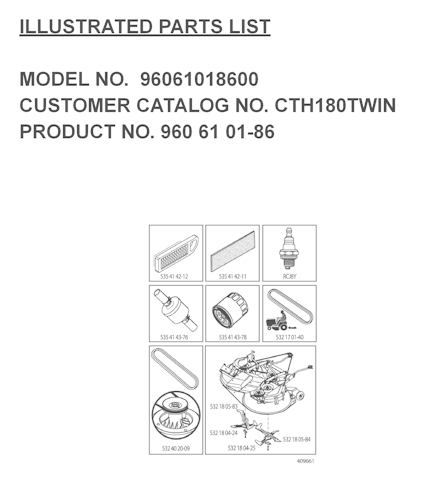 Husqvarna Gartentraktoren 96061018600 CTH180 Twin