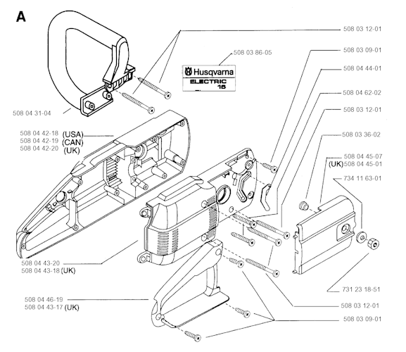 Husqvarna Motorsägen elektrisch 16 ELECTRIC, 19954000001-19991400000 Bild