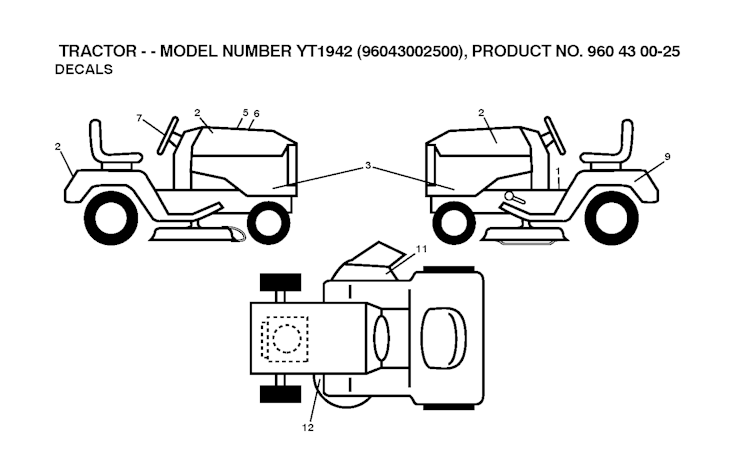 Husqvarna Gartentraktoren YT1942, 96043002500, 2008-04