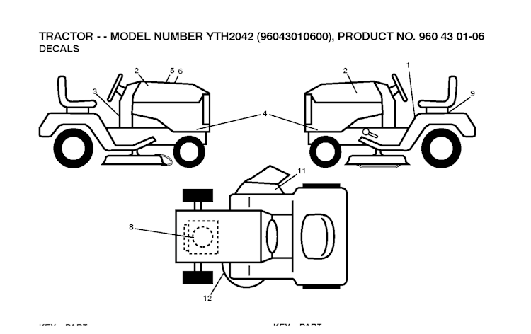 Husqvarna Gartentraktoren 96043010600 YTH2042