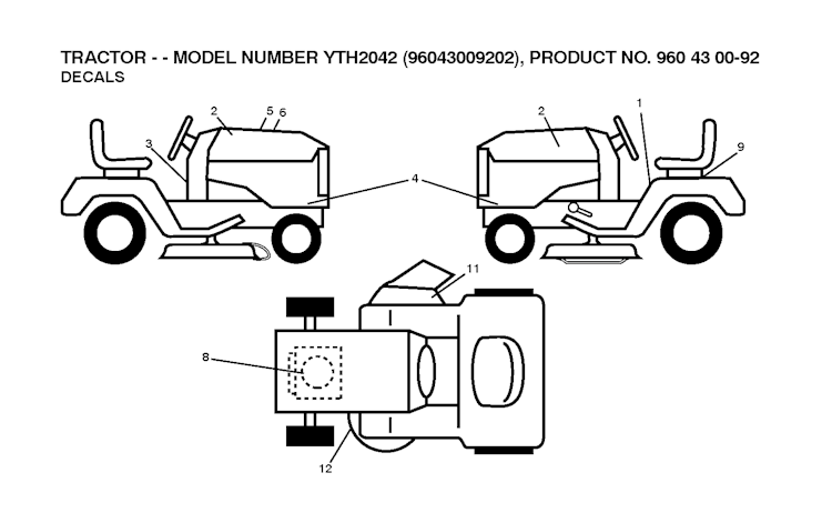 Husqvarna Gartentraktoren 96043009202 YTH2042