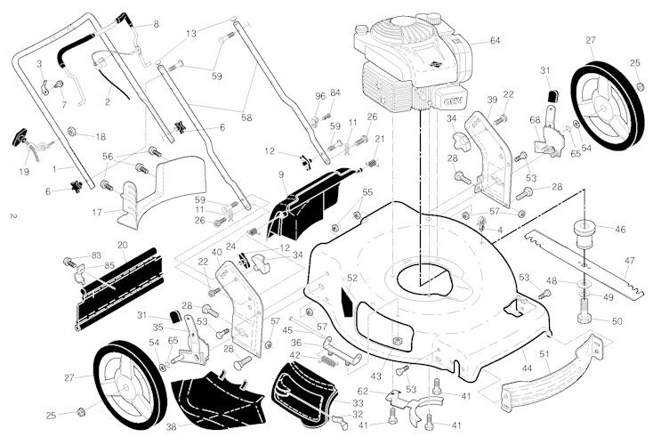 Husqvarna Rasenmäher gelegentliche Nutzung 96145001300 HU725FH