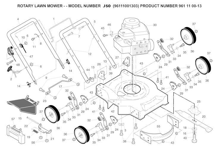 Husqvarna Rasenmäher gelegentliche Nutzung 96111001303 J 50