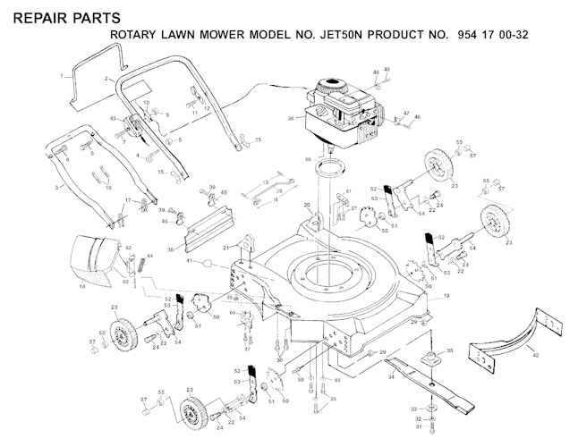 Husqvarna Rasenmäher gelegentliche Nutzung JET 50, JET50N,  954170032, 2001-03