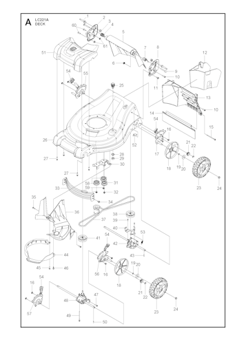 Husqvarna Rasenmäher gelegentliche Nutzung LC221A, 96145002601, 2016-09