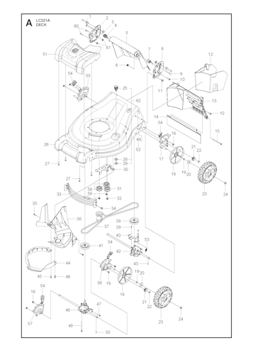 Husqvarna Rasenmäher gelegentliche Nutzung LC221A, 96145003500, 2016-11