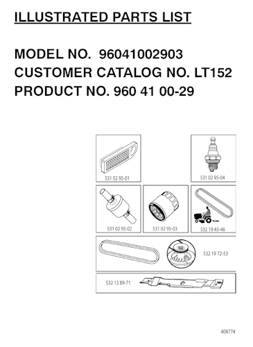 Husqvarna Gartentraktoren 96041002903 LT152