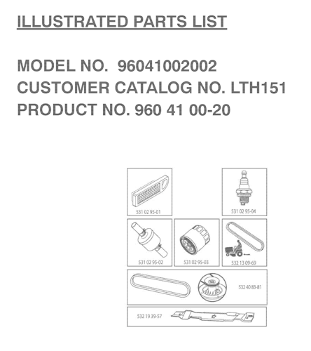 Husqvarna Gartentraktoren 96041002002 LTH151 Bild