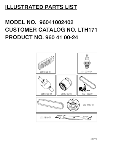 Husqvarna Gartentraktoren 96041002402 LTH171